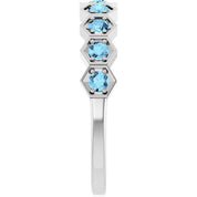 Sterling Silver Natural Aquamarine Stackable Ring