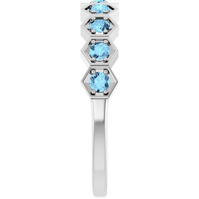 Sterling Silver Natural Aquamarine Stackable Ring