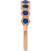 14K Rose Natural Blue Sapphire Stackable Ring