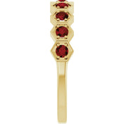 14K Yellow Natural Mozambique Garnet Stackable Ring