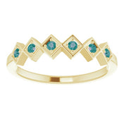 14K Yellow Natural Alexandrite Stackable Ring