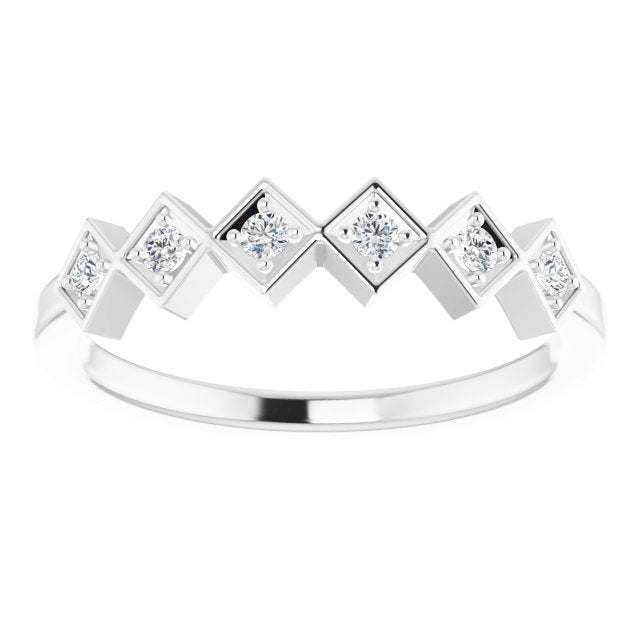 Sterling Silver 1/8 CTW Natural Diamond Stackable Ring