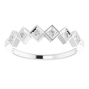 14K White 1/8 CTW Natural Diamond Stackable Ring