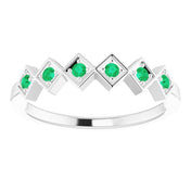 Platinum Lab-Grown Emerald Stackable Ring