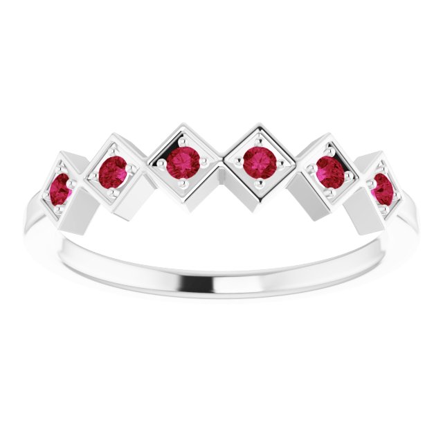 Sterling Silver Natural Ruby Stackable Ring