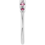 Sterling Silver Natural Pink Tourmaline Bezel-Set Ring
