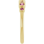 14K Yellow Natural Pink Tourmaline Bezel-Set Ring