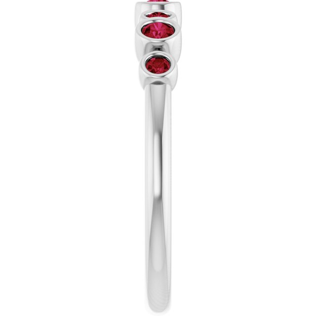 Color Stone Anniversary Band With Bezel-Set Gemstones Series 71924