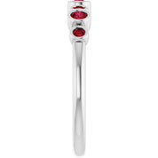 Color Stone Anniversary Band With Bezel-Set Gemstones Series 71924