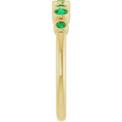 14K Yellow Lab-Grown Emerald Bezel-Set Ring