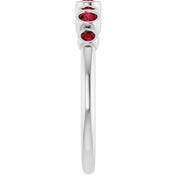 Color Stone Anniversary Band With Bezel-Set Gemstones Series 71924