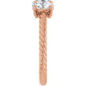 14K Rose 3 CTW Lab-Grown Diamond Three-Stone Ring