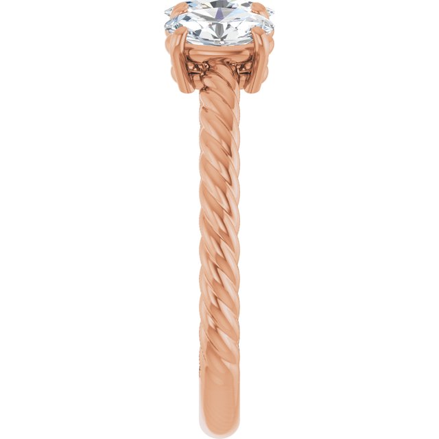 14K Rose 3 CTW Lab-Grown Diamond Three-Stone Ring