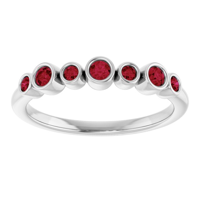 Color Stone Anniversary Band With Bezel-Set Gemstones Series 71924