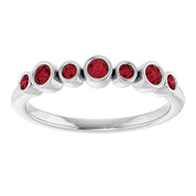 Color Stone Anniversary Band With Bezel-Set Gemstones Series 71924