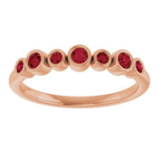 Color Stone Anniversary Band With Bezel-Set Gemstones Series 71924