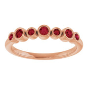 Color Stone Anniversary Band With Bezel-Set Gemstones Series 71924