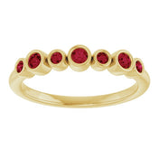 Color Stone Anniversary Band With Bezel-Set Gemstones Series 71924