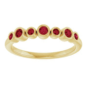 Color Stone Anniversary Band With Bezel-Set Gemstones Series 71924