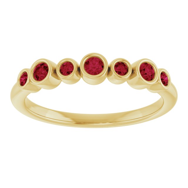 Color Stone Anniversary Band With Bezel-Set Gemstones Series 71924