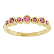 14K Yellow Natural Pink Tourmaline Bezel-Set Ring