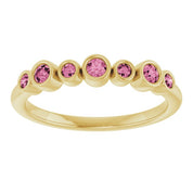 14K Yellow Natural Pink Tourmaline Bezel-Set Ring