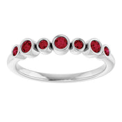 Color Stone Anniversary Band With Bezel-Set Gemstones Series 71924