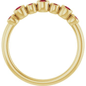 Color Stone Anniversary Band With Bezel-Set Gemstones Series 71924
