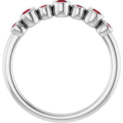 Color Stone Anniversary Band With Bezel-Set Gemstones Series 71924