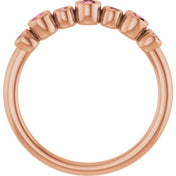 14K Rose Natural Pink Tourmaline Bezel-Set Ring