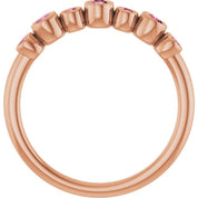14K Rose Natural Pink Tourmaline Bezel-Set Ring