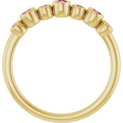 14K Yellow Natural Pink Tourmaline Bezel-Set Ring