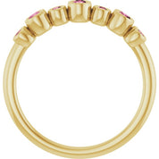 14K Yellow Natural Pink Tourmaline Bezel-Set Ring