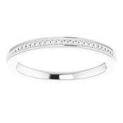 Platinum Stackable Bead Ring Size 7
