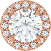 14K Rose 5/8 CTW Lab-Grown Diamond Halo-Style Pendant