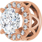 14K Rose 5/8 CTW Lab-Grown Diamond Halo-Style Pendant