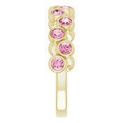 Abstract Bubble Pattern Gemstone Anniversary Band Bezel-Set Ring series 71894