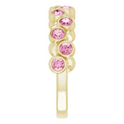 Abstract Bubble Pattern Gemstone Anniversary Band Bezel-Set Ring series 71894