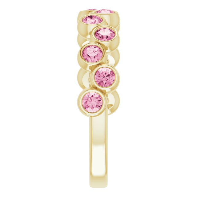 Abstract Bubble Pattern Gemstone Anniversary Band Bezel-Set Ring series 71894