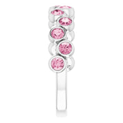 Abstract Bubble Pattern Gemstone Anniversary Band Bezel-Set Ring series 71894