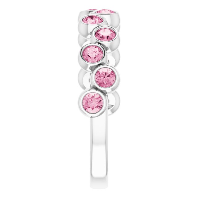 Abstract Bubble Pattern Gemstone Anniversary Band Bezel-Set Ring series 71894