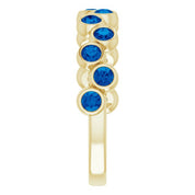 14K Yellow Lab-Grown Blue Sapphire Bezel-Set Ring