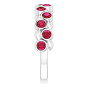 Abstract Bubble Pattern Gemstone Anniversary Band Bezel-Set Ring series 71894