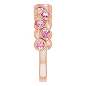 Abstract Bubble Pattern Gemstone Anniversary Band Bezel-Set Ring series 71894
