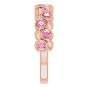 Abstract Bubble Pattern Gemstone Anniversary Band Bezel-Set Ring series 71894