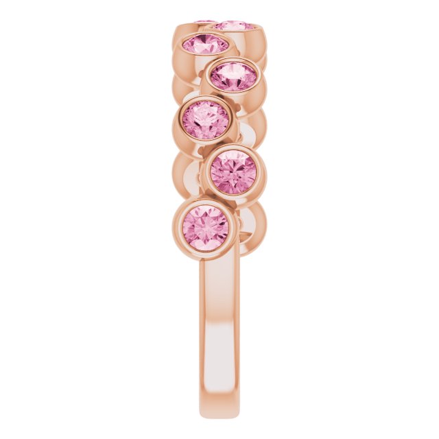 Abstract Bubble Pattern Gemstone Anniversary Band Bezel-Set Ring series 71894