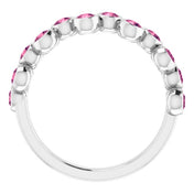 Abstract Bubble Pattern Gemstone Anniversary Band Bezel-Set Ring series 71894