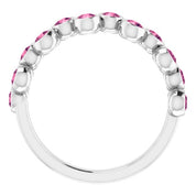Abstract Bubble Pattern Gemstone Anniversary Band Bezel-Set Ring series 71894