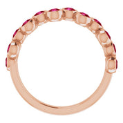 Abstract Bubble Pattern Gemstone Anniversary Band Bezel-Set Ring series 71894