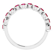 Abstract Bubble Pattern Gemstone Anniversary Band Bezel-Set Ring series 71894